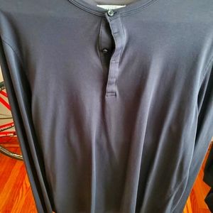 Calibrate Black Henley long sleeve, men's L